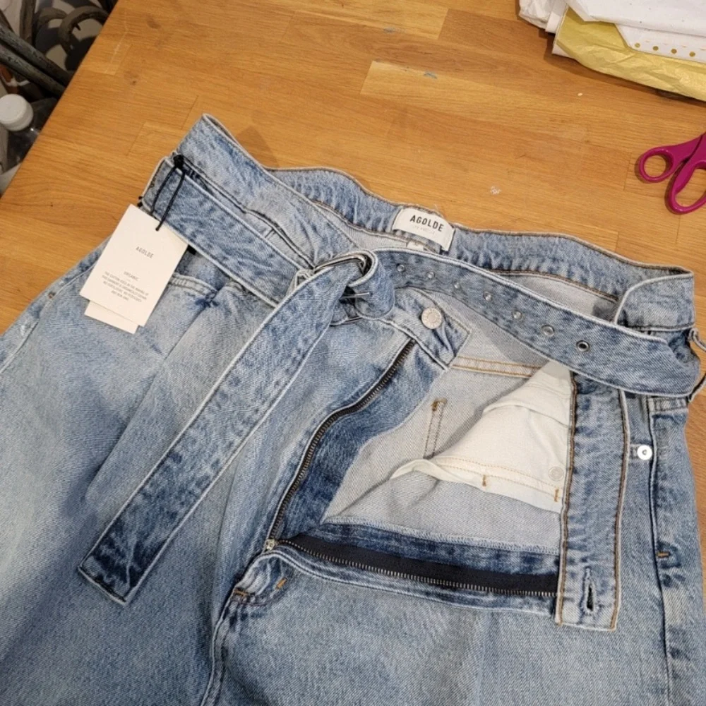 Agolde Reworked 90's Cinched Paperbag High Rise Straight Jean In Revival… - Picture 6 of 9